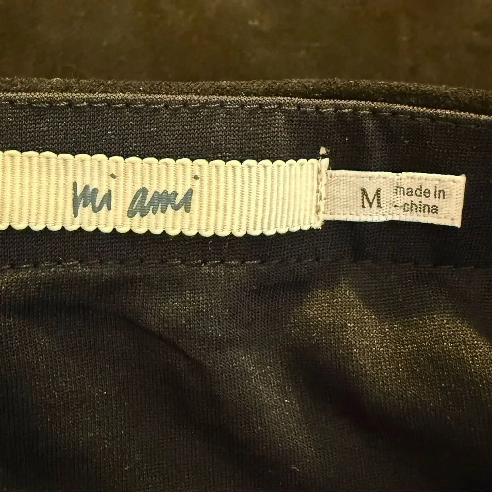 Mi Ami Embroidered Scandinavian Nordic Floral Black Mini Skirt